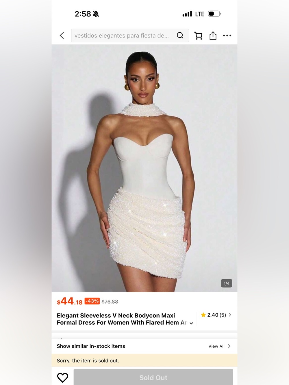 SHEIN Sleeveless V-Neck White Bodycon Dress